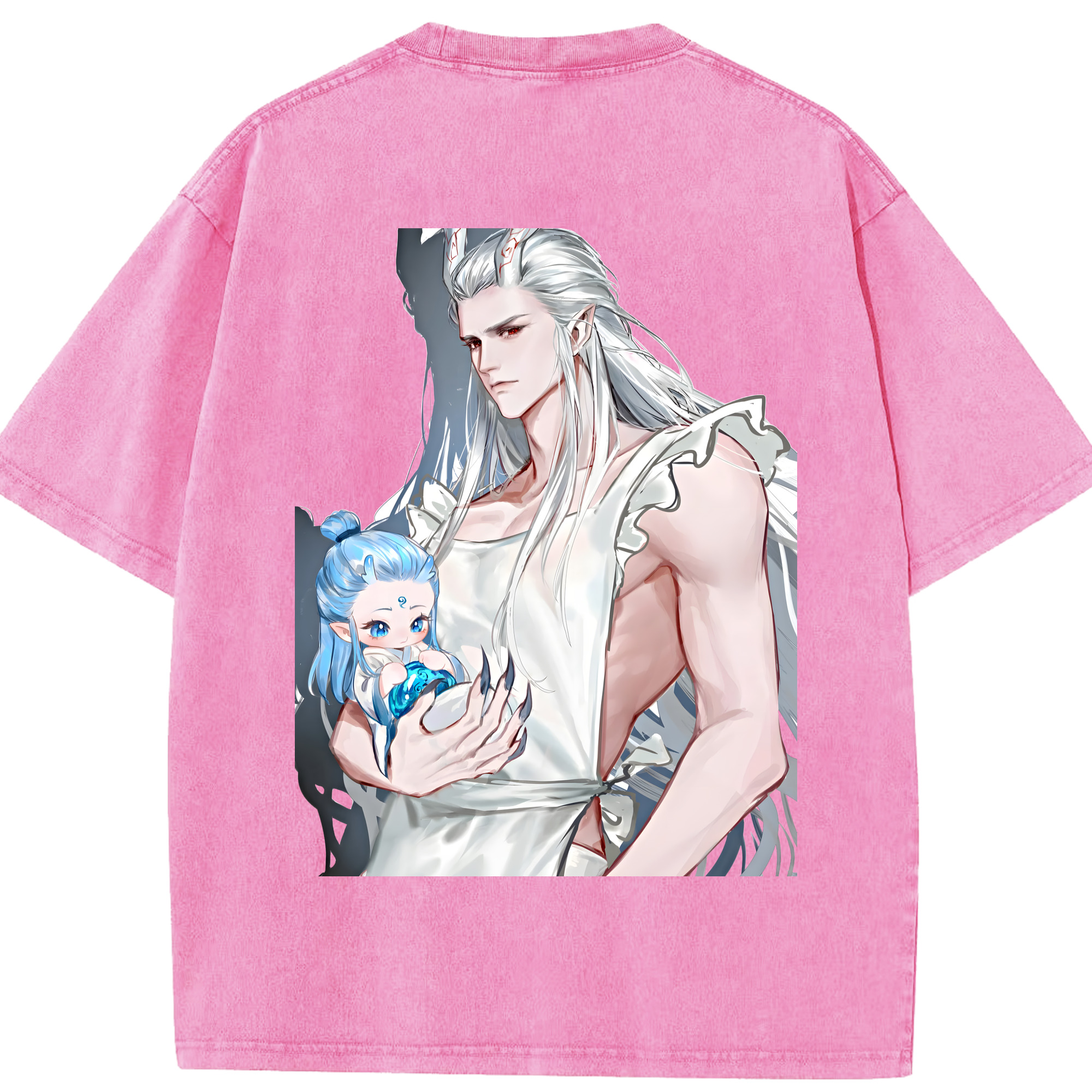 （画像用） Ne Zha 2 ナタ 魔童の大暴れ 綿100% ヴィンテージ風 半袖Tシャツ（背面プリント）